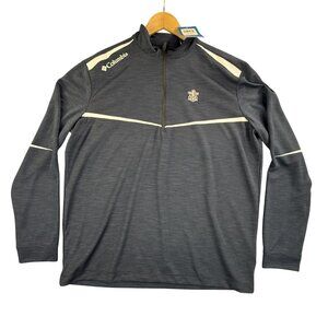 Columbia Golf Pullover Mens Large Navy Omni-Wick Scorecard 1/4 Zip FCA Logo NWT